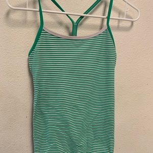 Lululemon stripped green tank